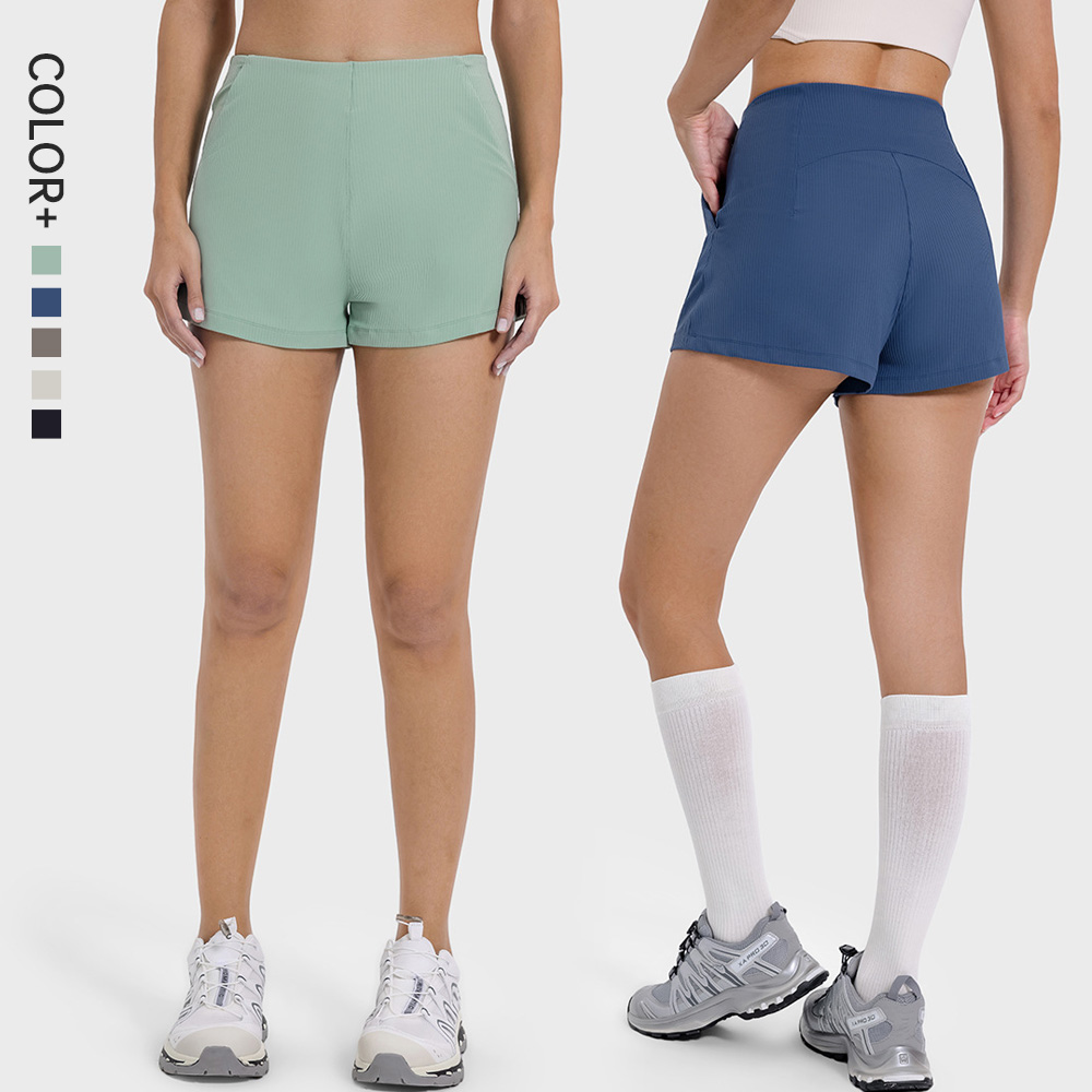Yoga Fitness Drawing - SHINBENE-Shorts de Fitness Casual com Fio