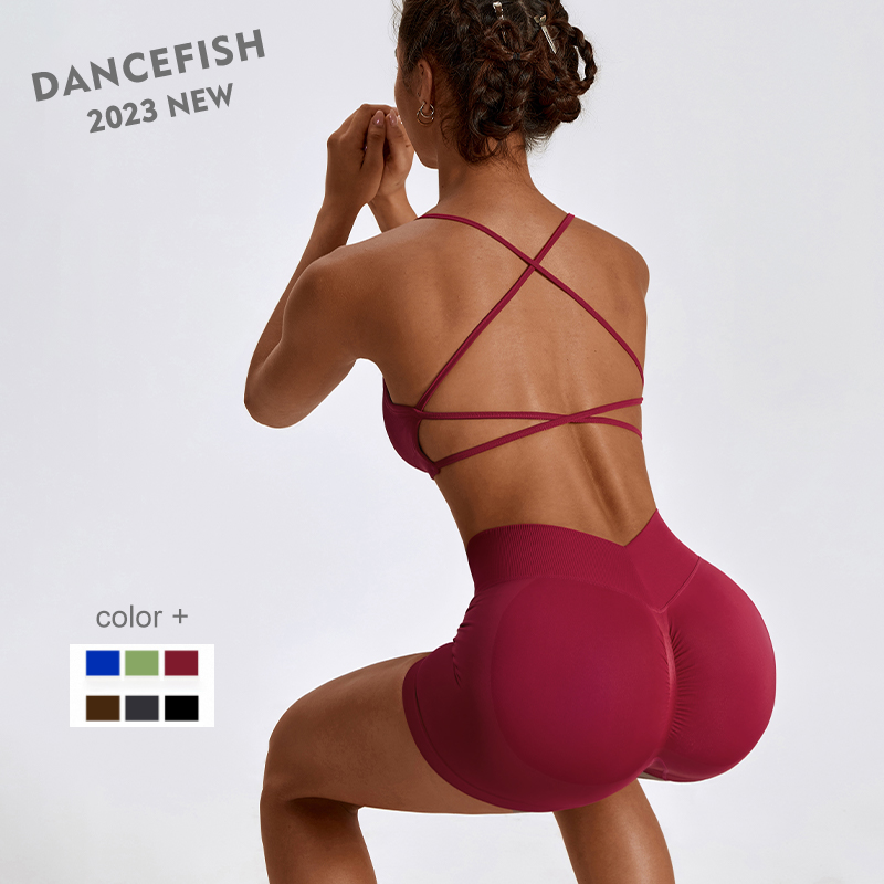 Yoga Daily Fitness - DANCEFISH-Terno esportivo apertado sem costura para