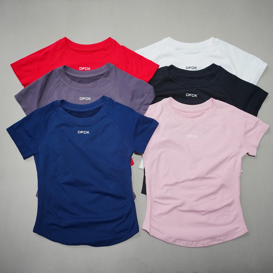 Yoga Daily Fitness - Camiseta feminina elástica de manga curta