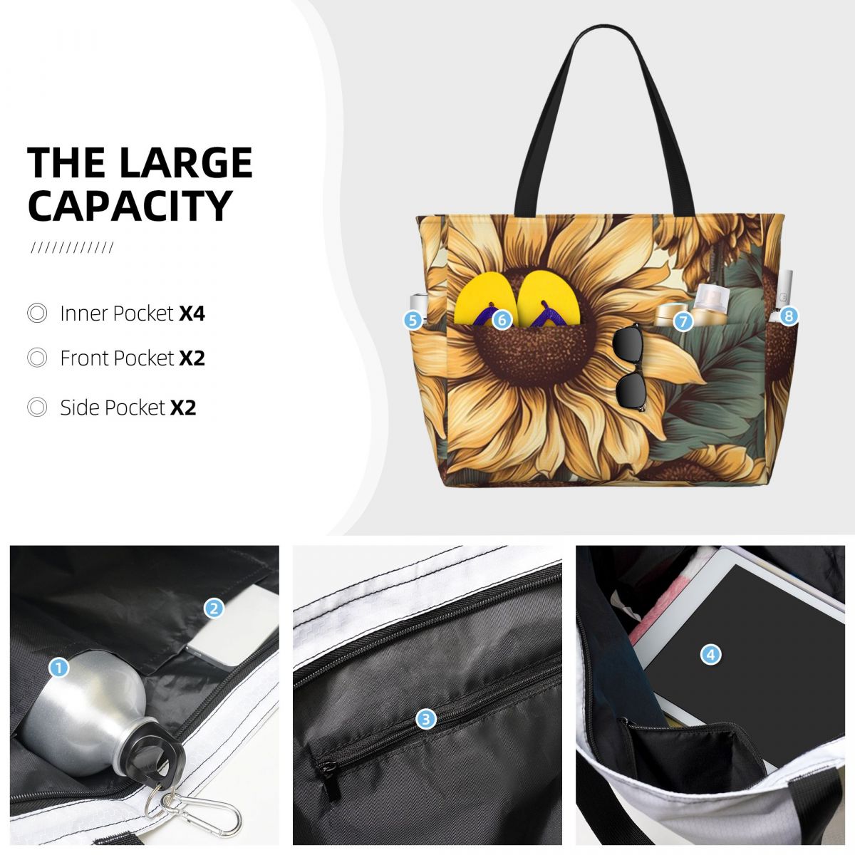 Bolsa tote grande com desenho  - Yoga Fitness Drawing avaliação e preço